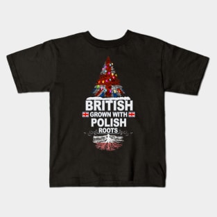 British Grown With Polish Roots - Gift for Polish With Roots From Poland Kids T-Shirt